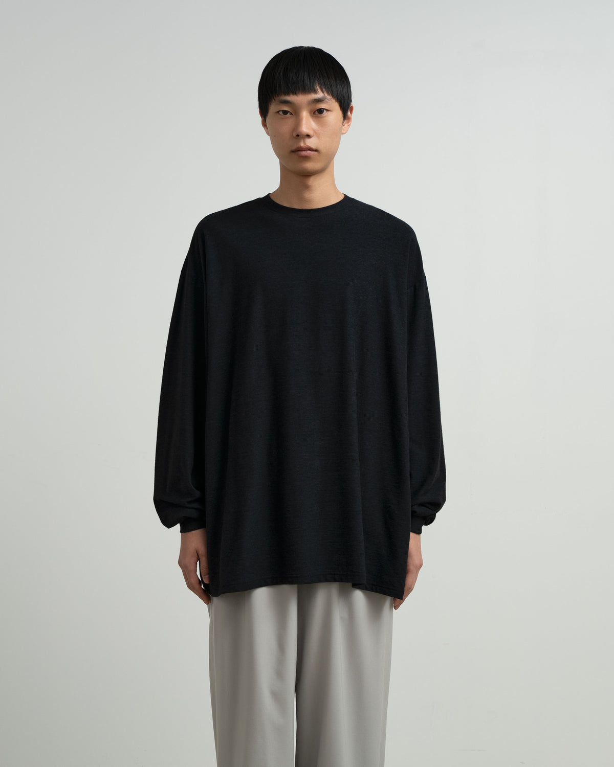 Cotton Wool Ripple Crew Neck L/S Tee