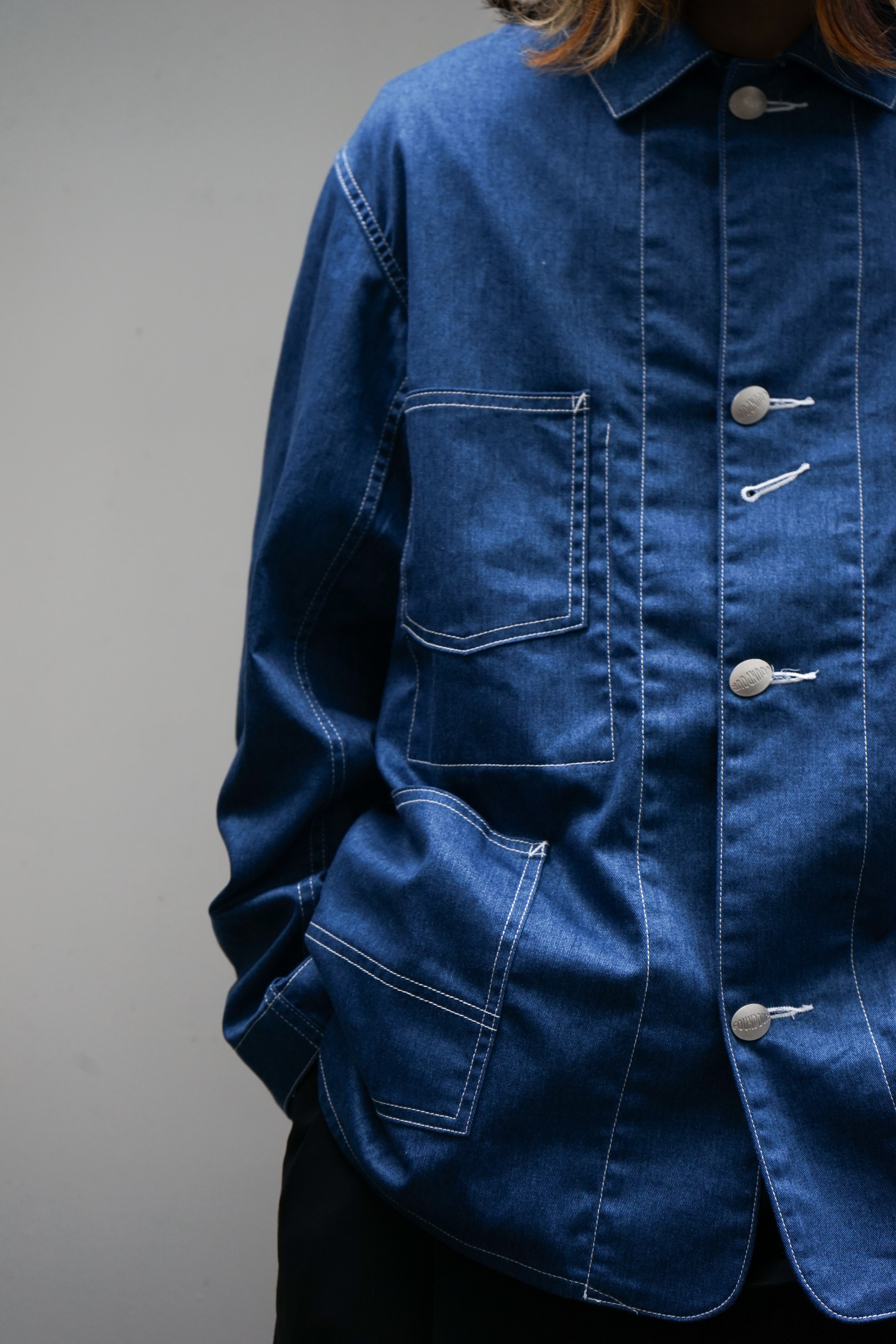 PRINT DENIM COVERALL JACKET