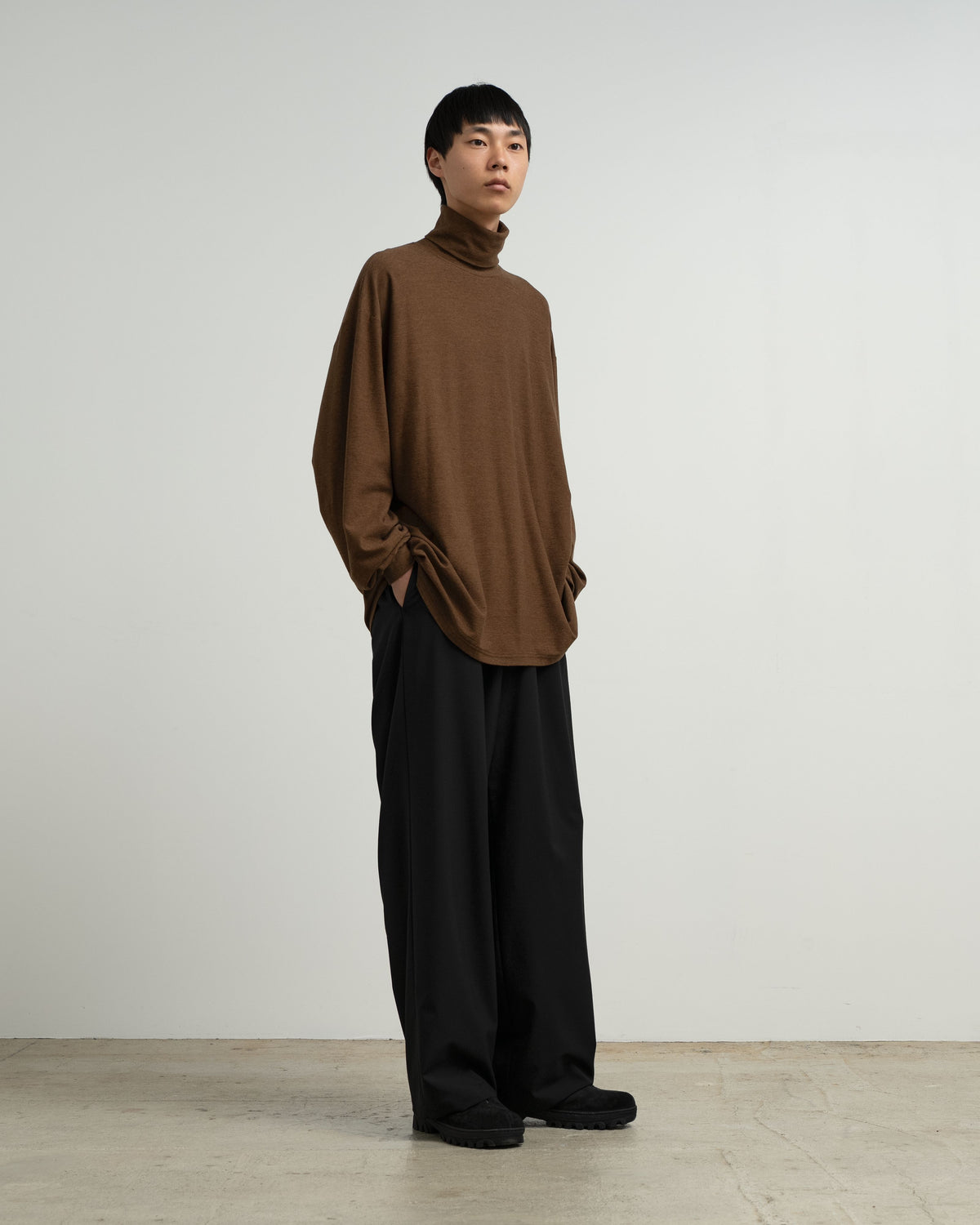 Cotton Wool Ripple High Neck L/S Tee