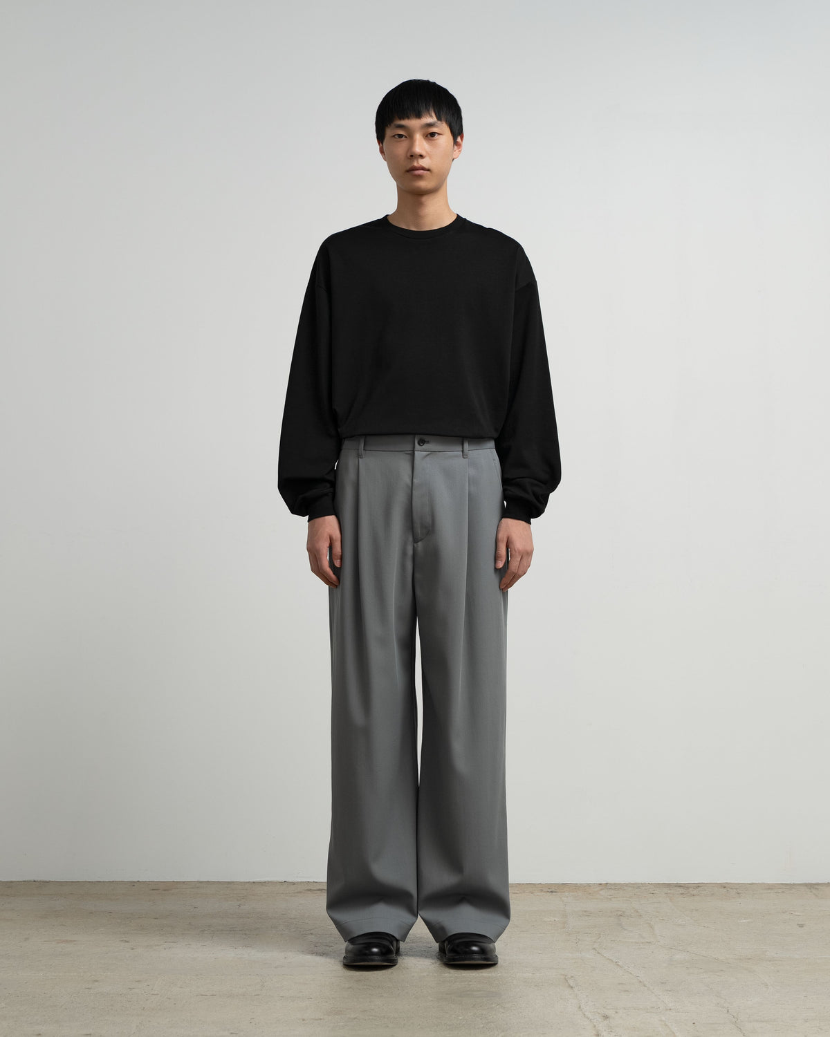 Techno Wool Twill Wide Tapered Trousers