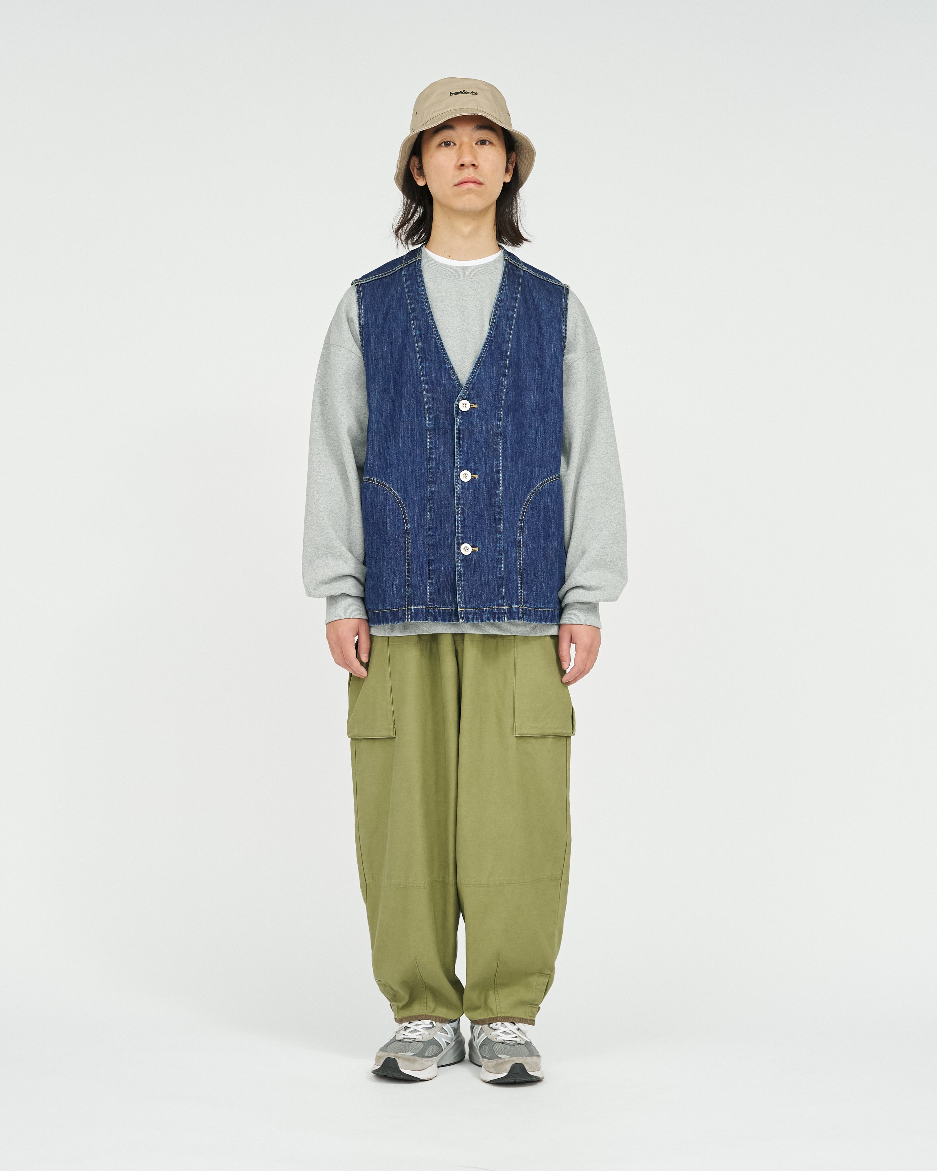 【26SS】WORKERS DENIM VEST FADE INDIGO