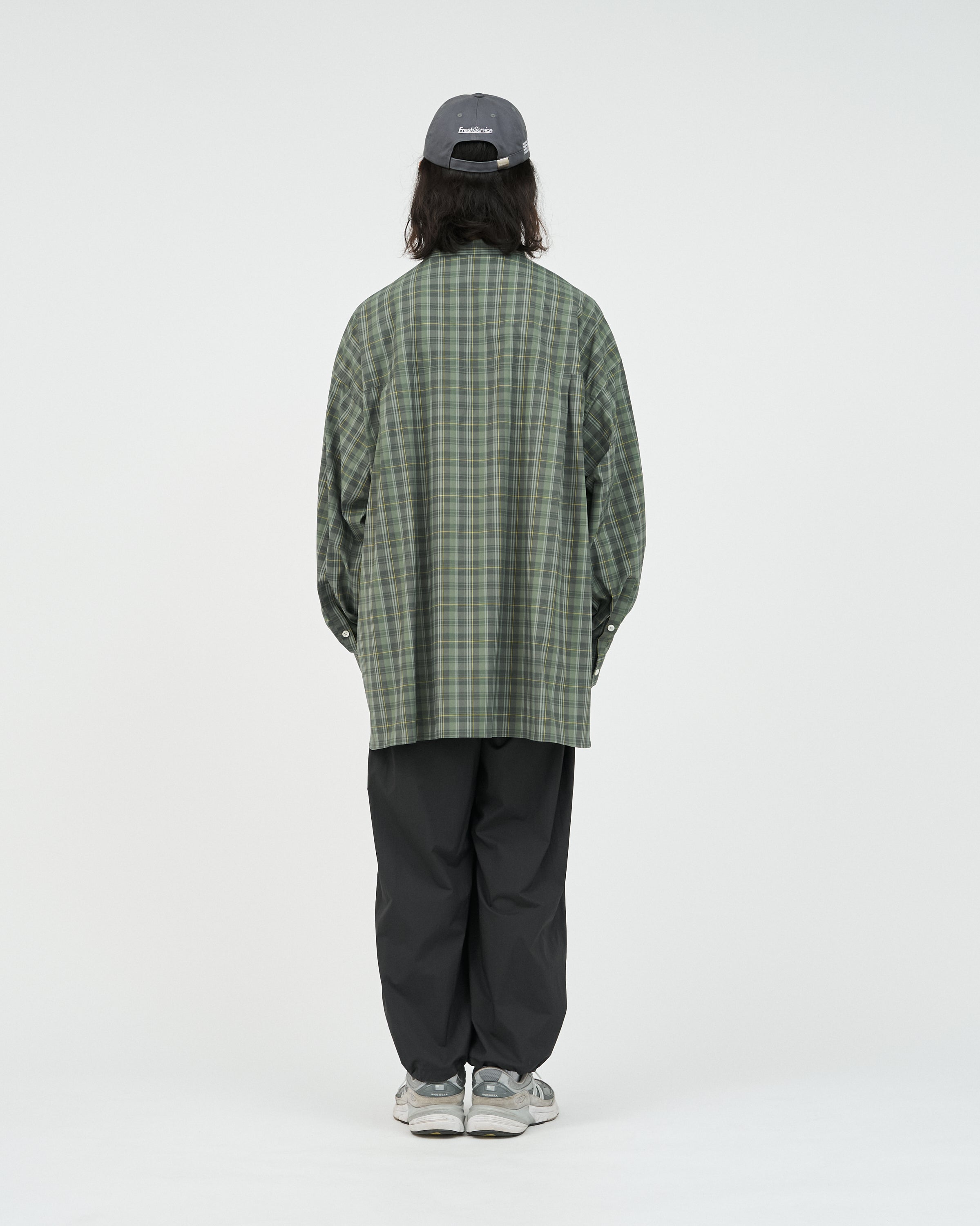 MADRAS DRY TECH BAND COLLAR SHIRT