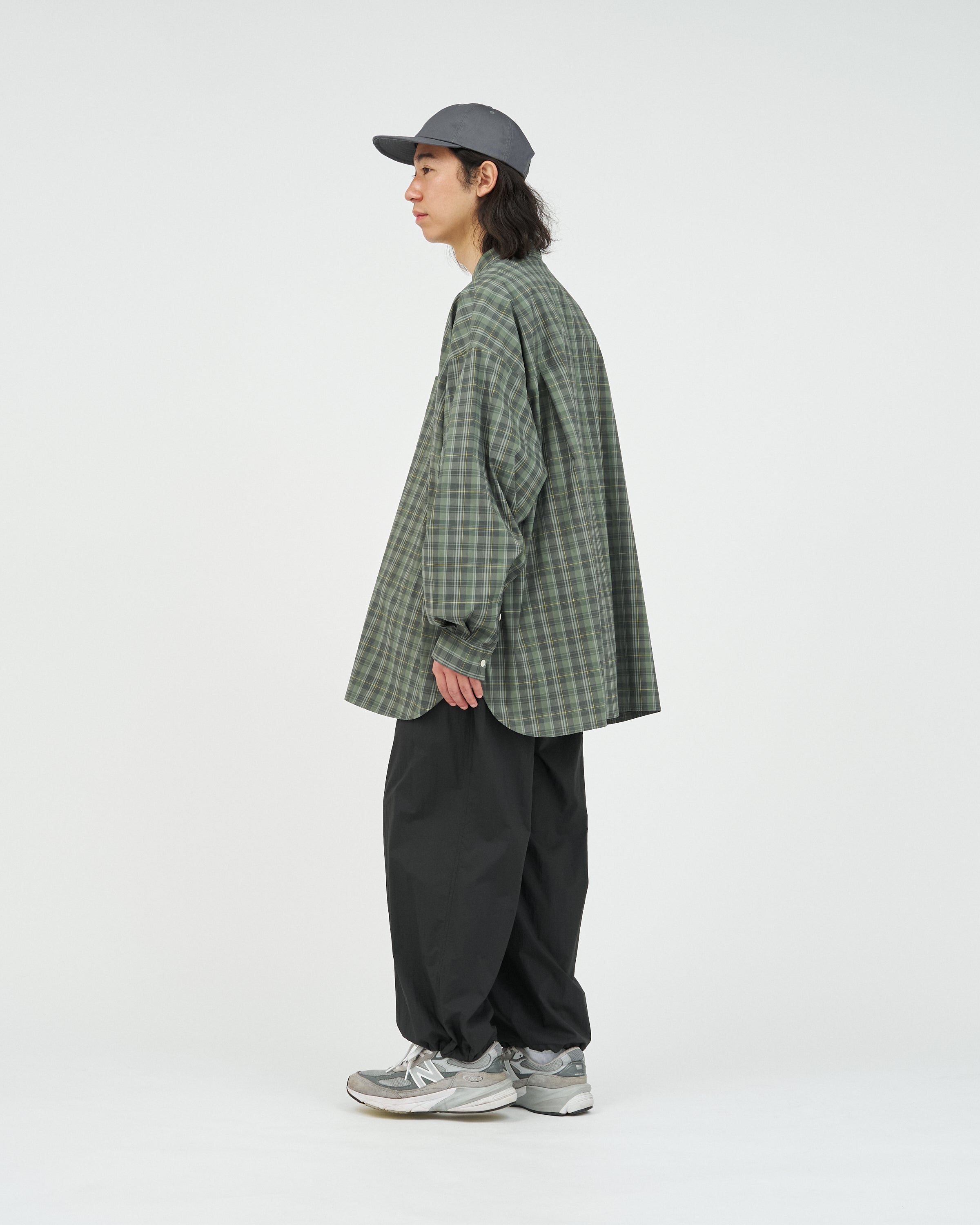 MADRAS DRY TECH BAND COLLAR SHIRT