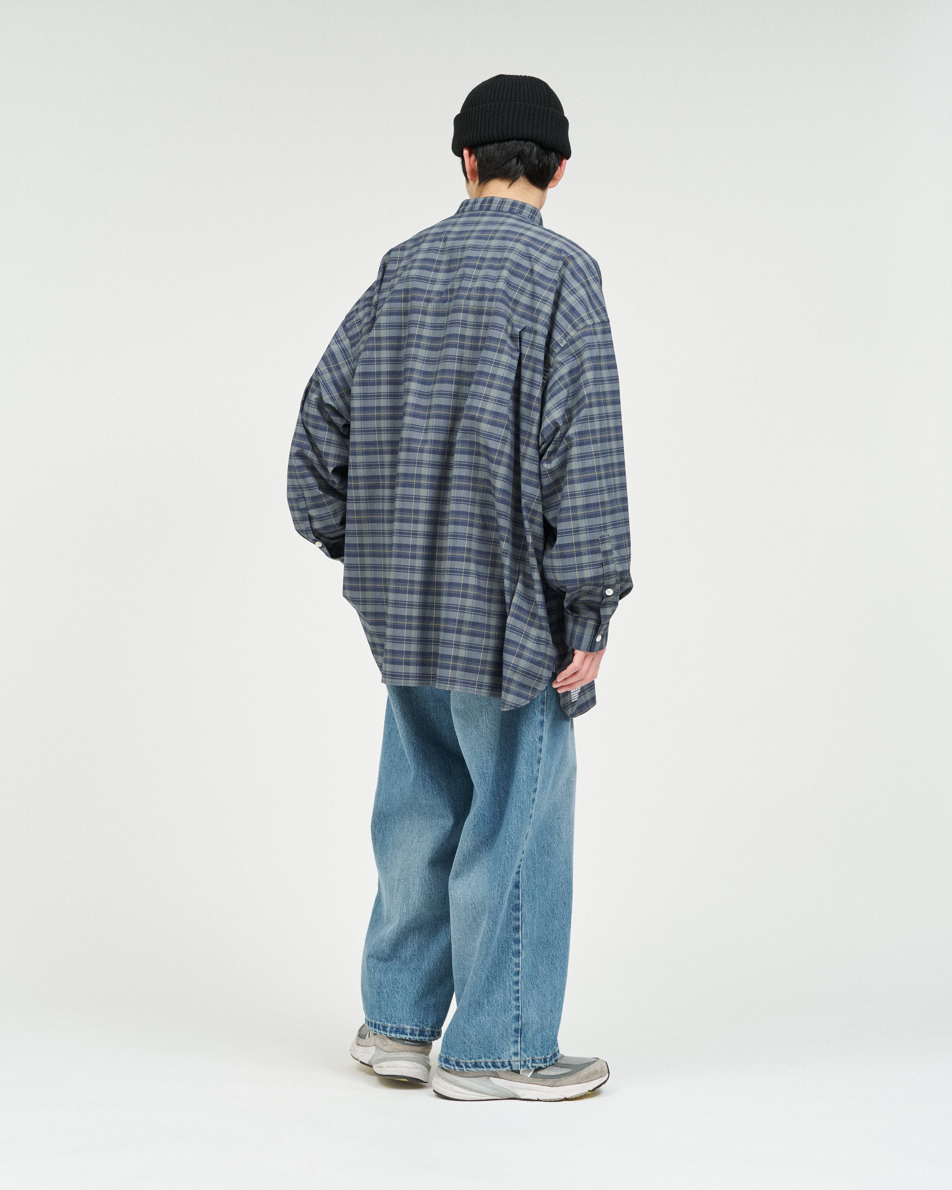 MADRAS DRY TECH BAND COLLAR SHIRT