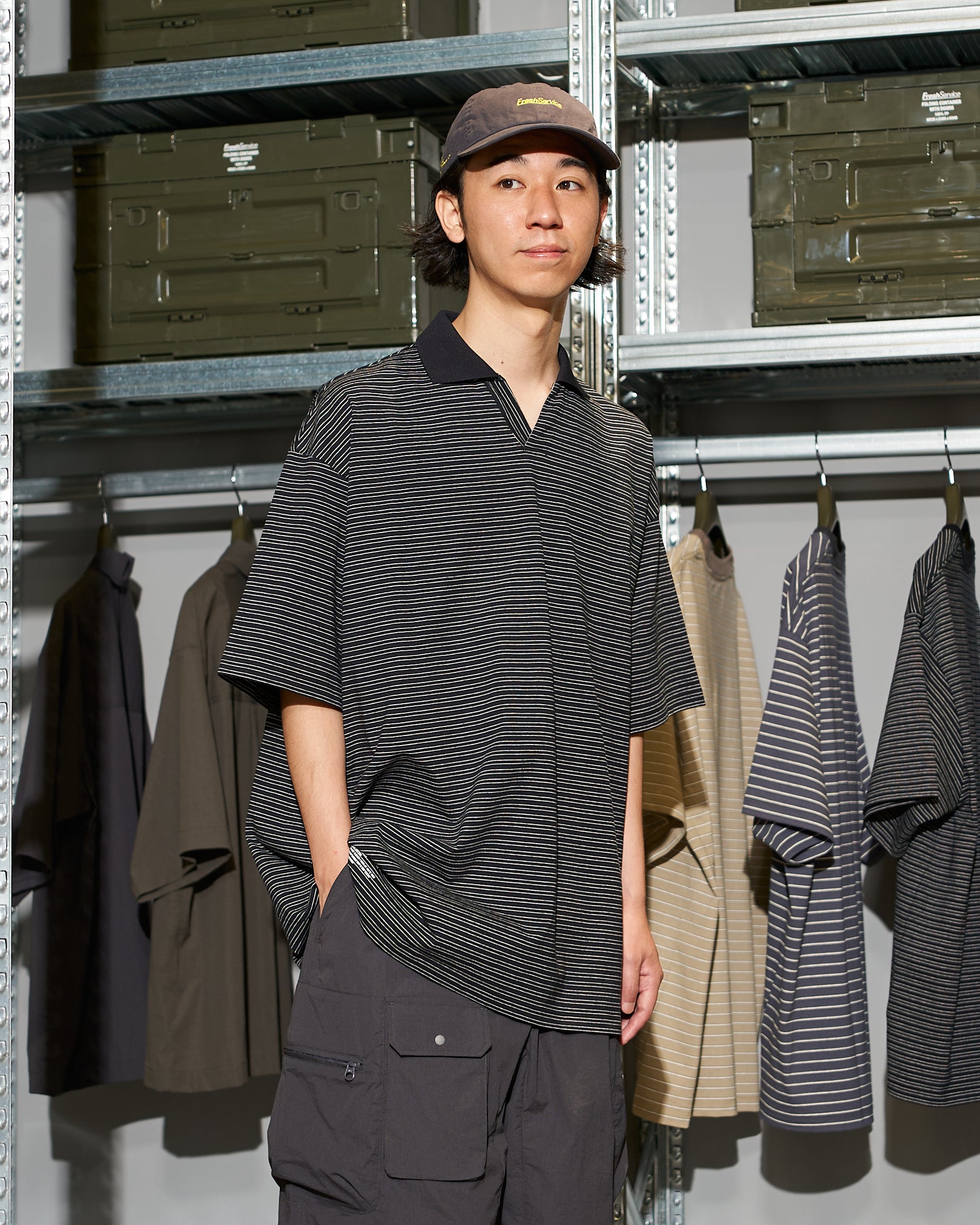 【LIMITED】【5/23(土)発売】COMPACT DRY BORDER V-NECK POLO