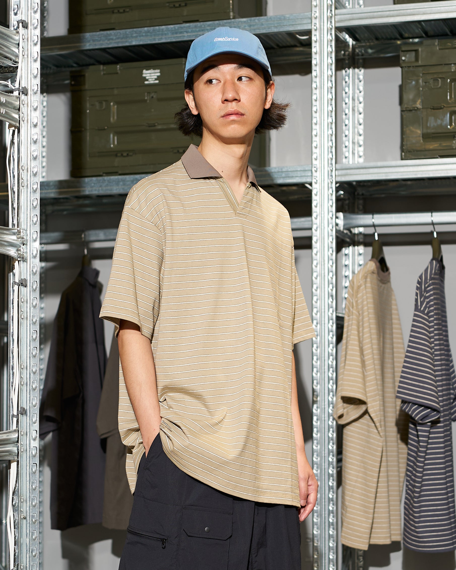 【LIMITED】【5/23(土)発売】COMPACT DRY BORDER V-NECK POLO
