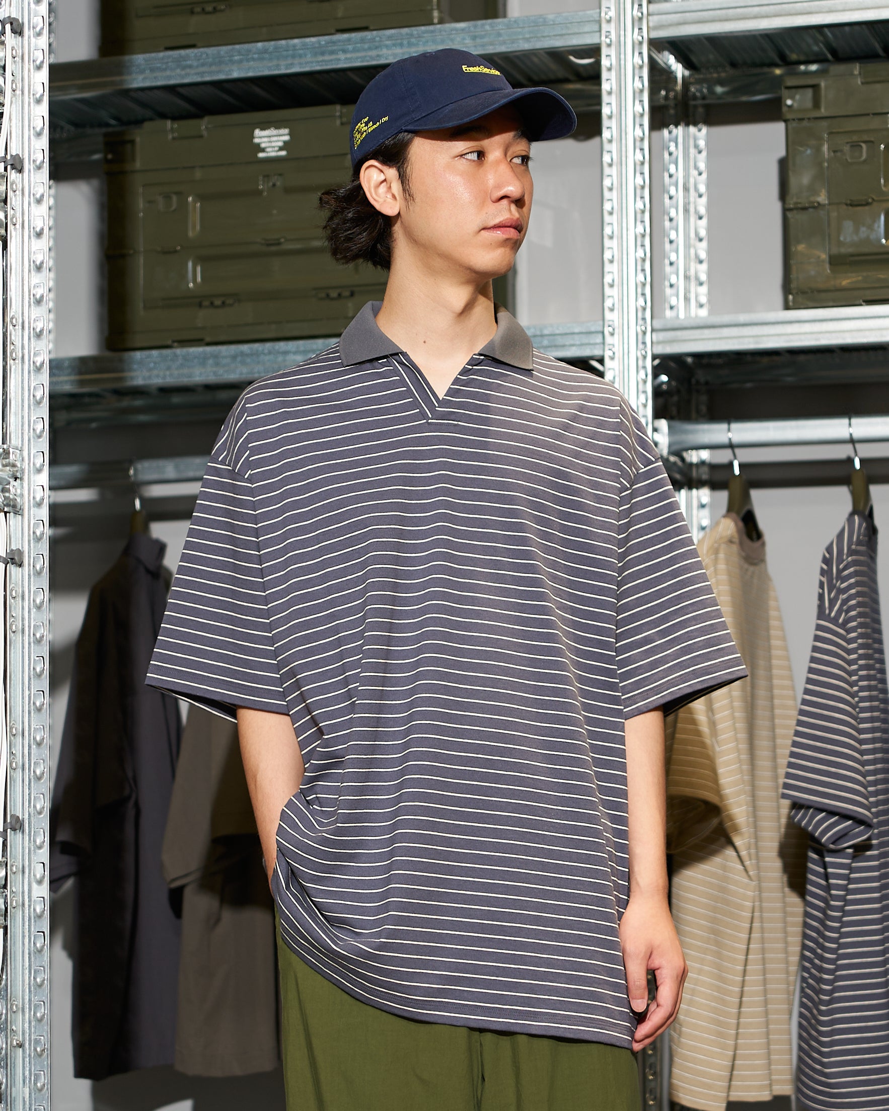 【LIMITED】【5/23(土)発売】COMPACT DRY BORDER V-NECK POLO