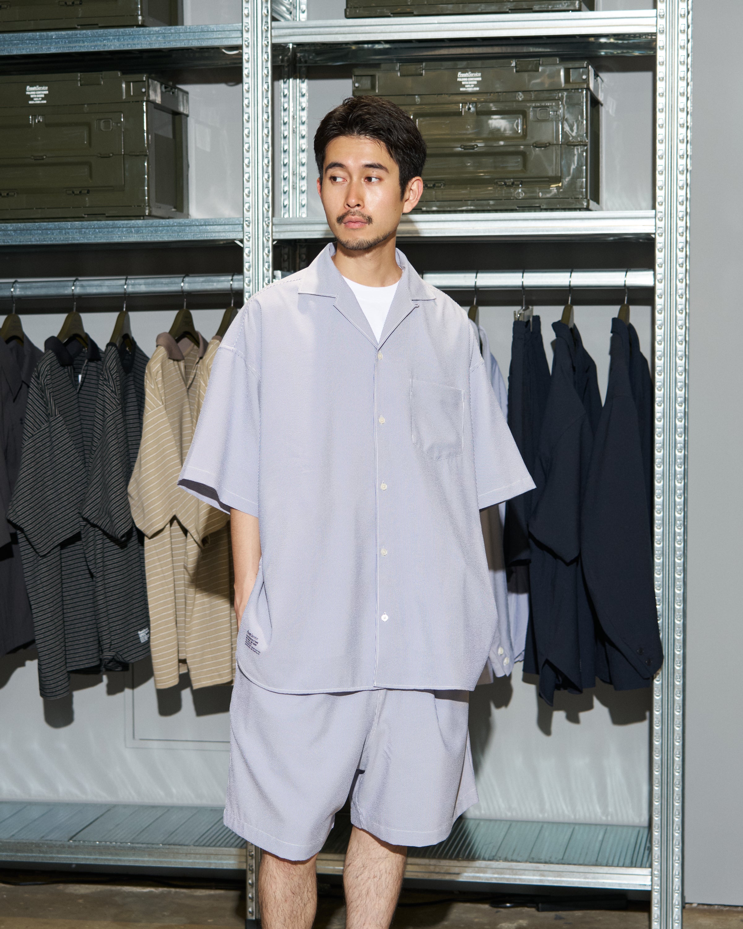 【6/13(土)発売】【LIMITED】SEERSUCKER STRIPE OPEN COLLAR SHIRT