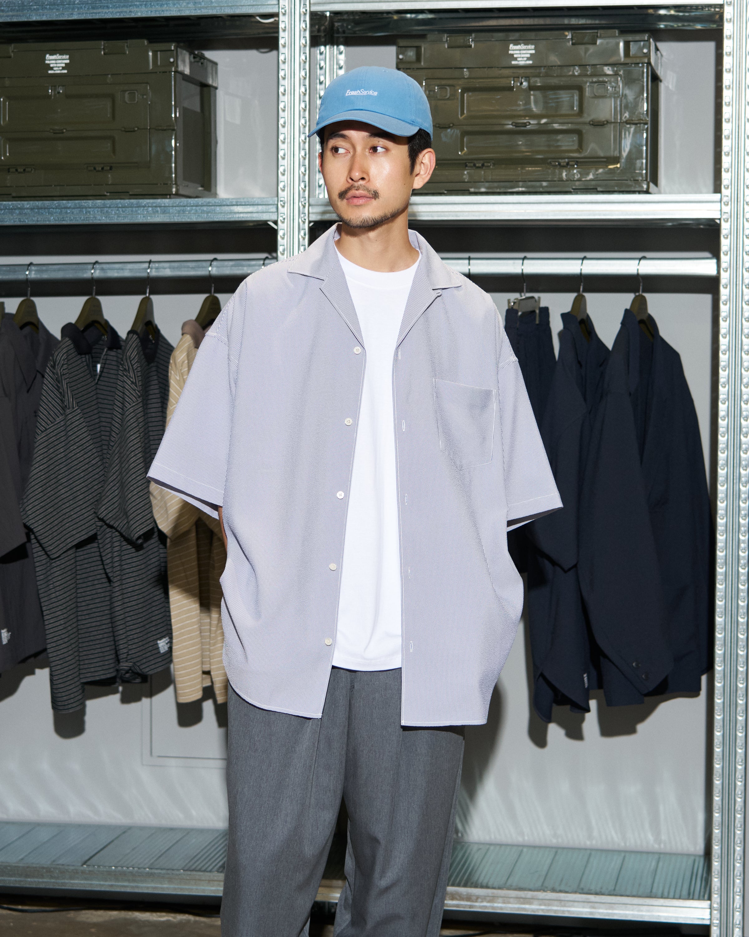 【6/13(土)発売】【LIMITED】SEERSUCKER STRIPE OPEN COLLAR SHIRT