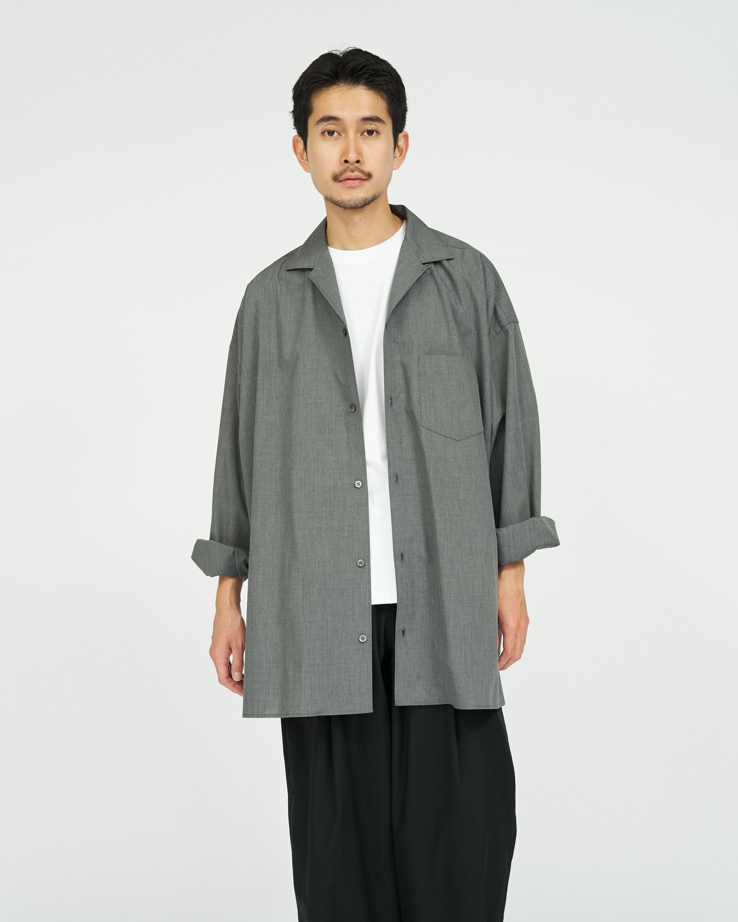 【8/22(土)発売】AIR POPLIN  OPEN COLLAR SHIRT