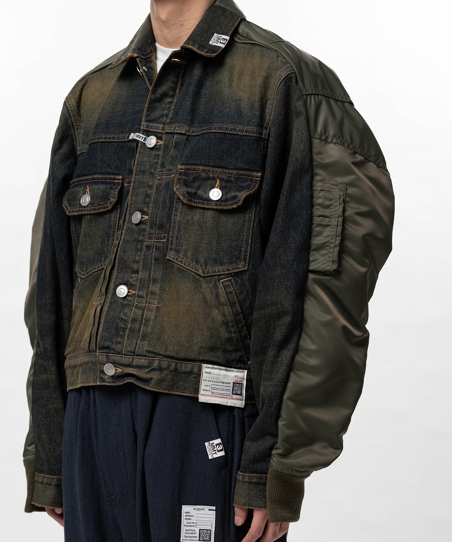 Front Back Combined Denim Jacket