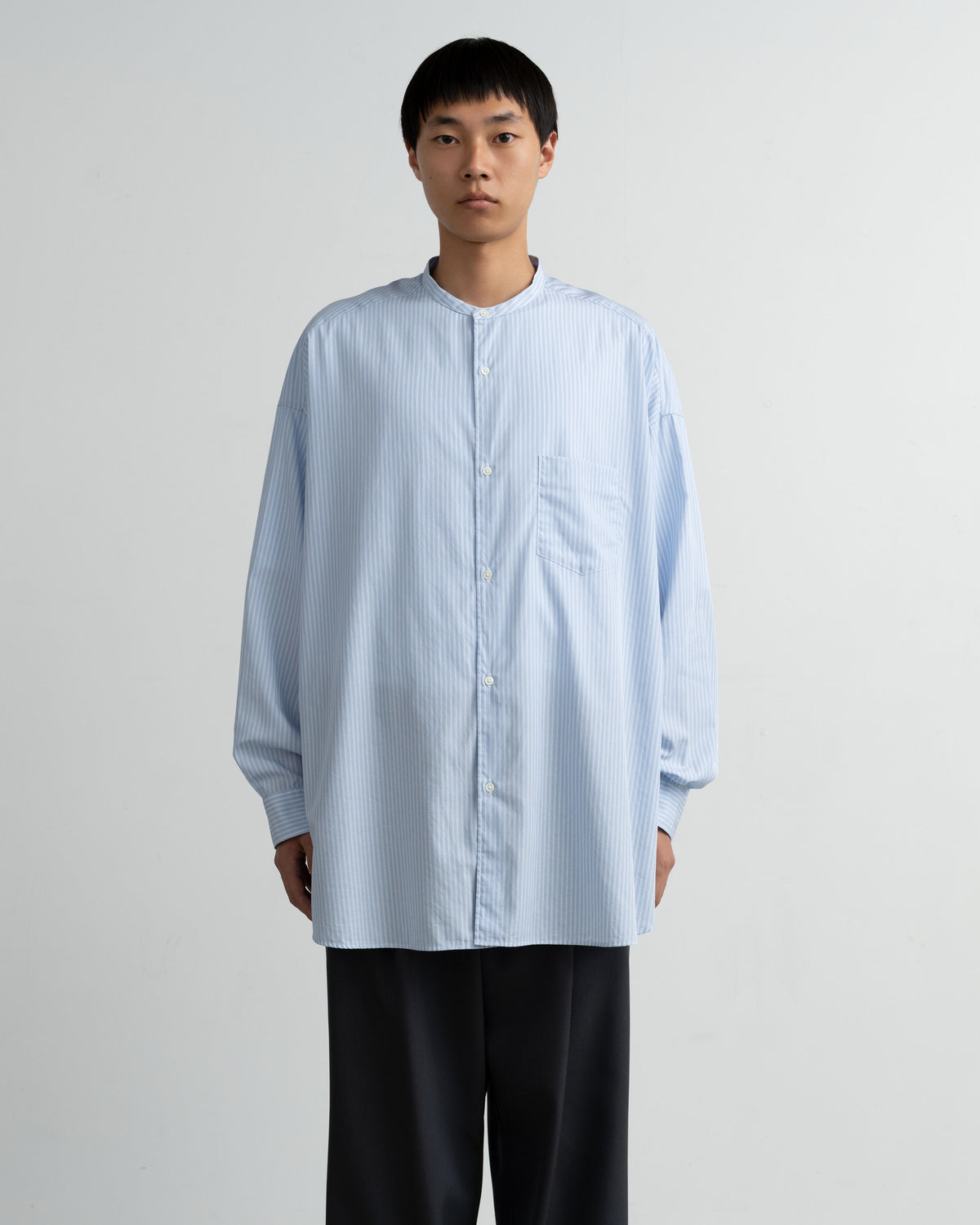 【10/31(土)発売】【LIMITED】Broad Stripe L/S Oversized Band Collar Shirt