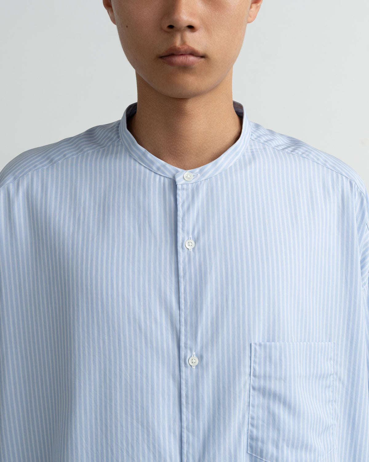【10/31(土)発売】【LIMITED】Broad Stripe L/S Oversized Band Collar Shirt