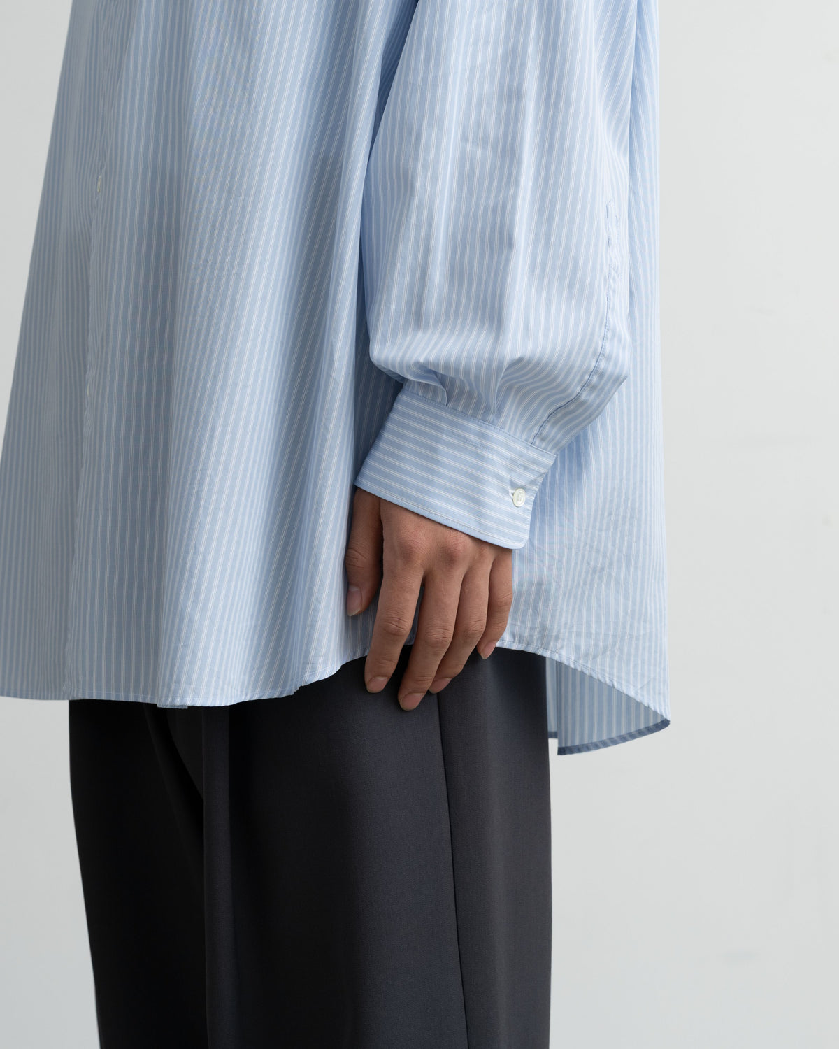 【10/31(土)発売】【LIMITED】Broad Stripe L/S Oversized Band Collar Shirt