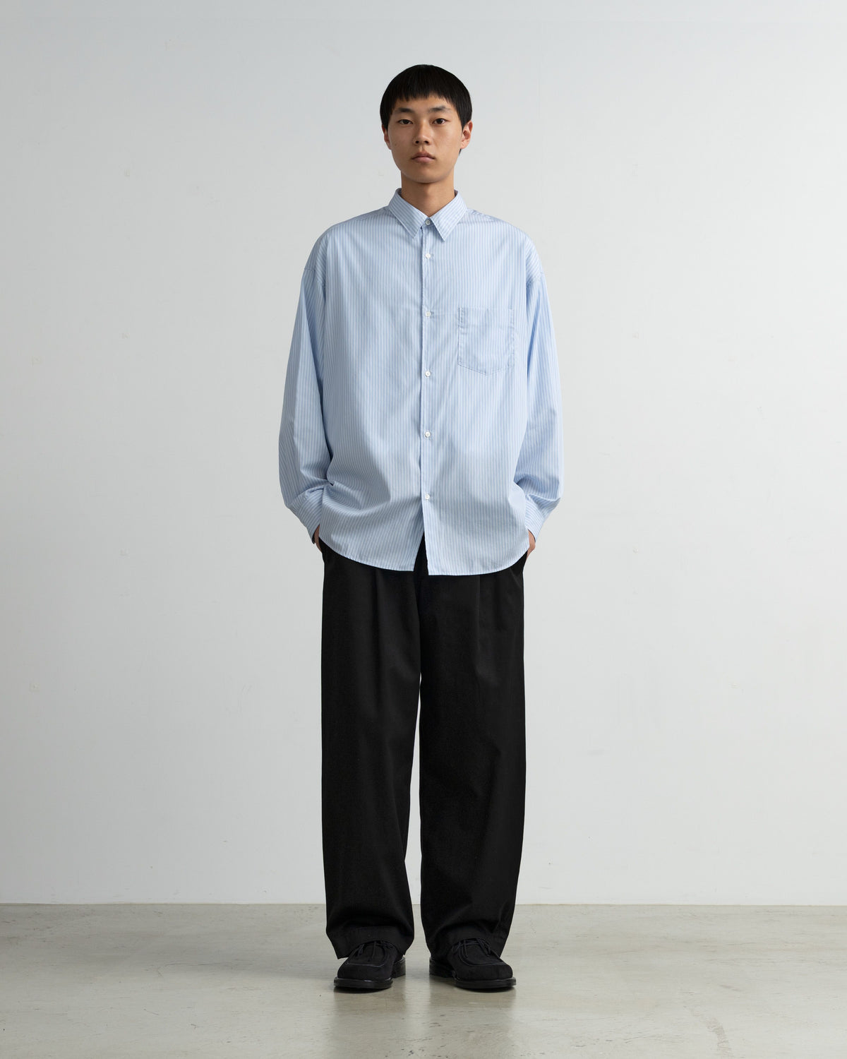 【10/31(土)発売】【LIMITED】Broad Stripe L/S Oversized Regular Collar Shirt