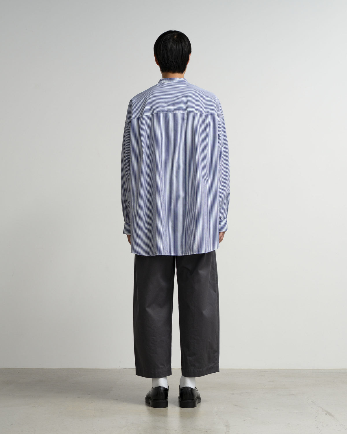 【10/31(土)発売】Broad Stripe L/S Oversized Band Collar Shirt