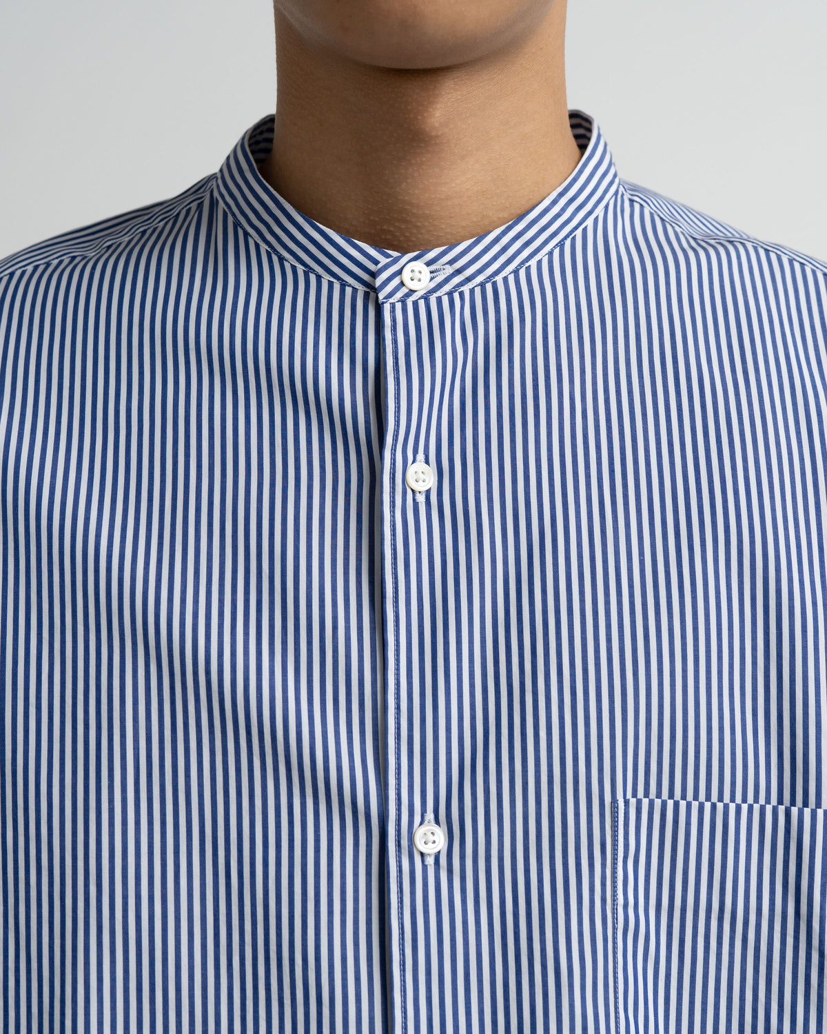 【10/31(土)発売】Broad Stripe L/S Oversized Band Collar Shirt