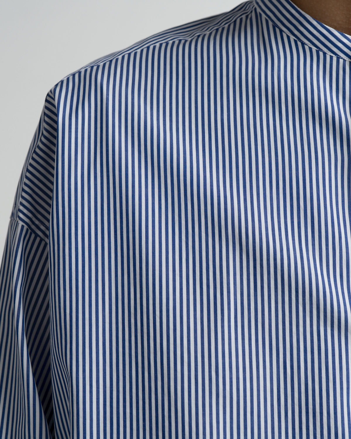 【10/31(土)発売】Broad Stripe L/S Oversized Band Collar Shirt