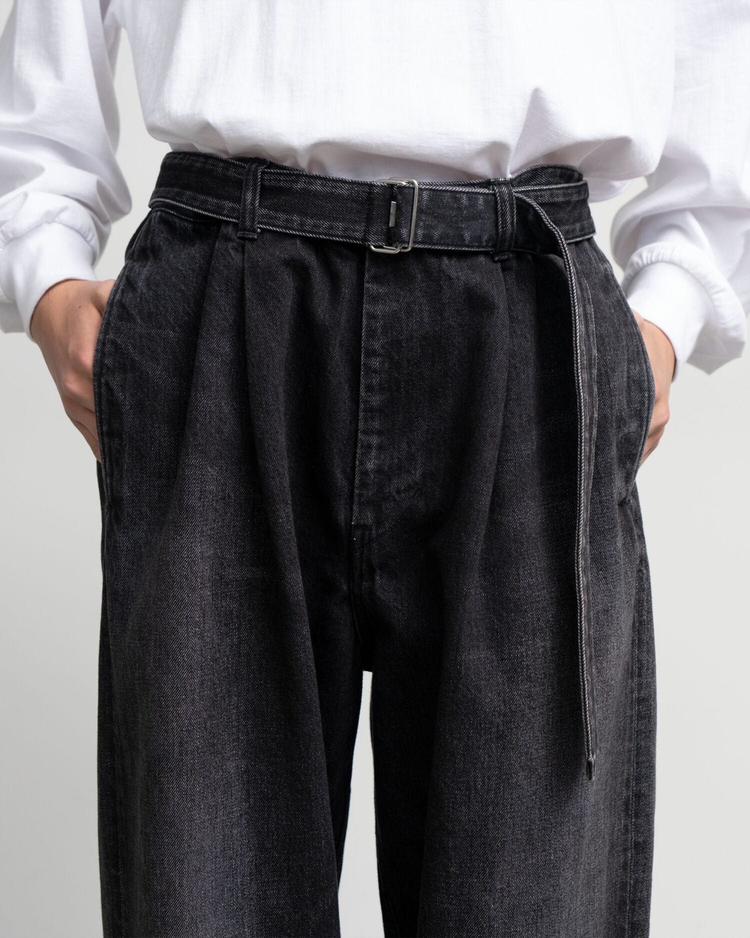 Selvage Denim Belted Pants(DARK FADE)