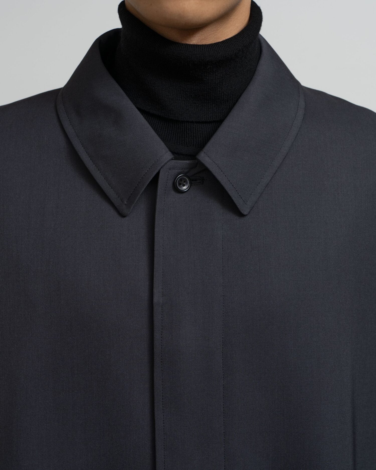 Scale Off Wool Balmacaan Coat