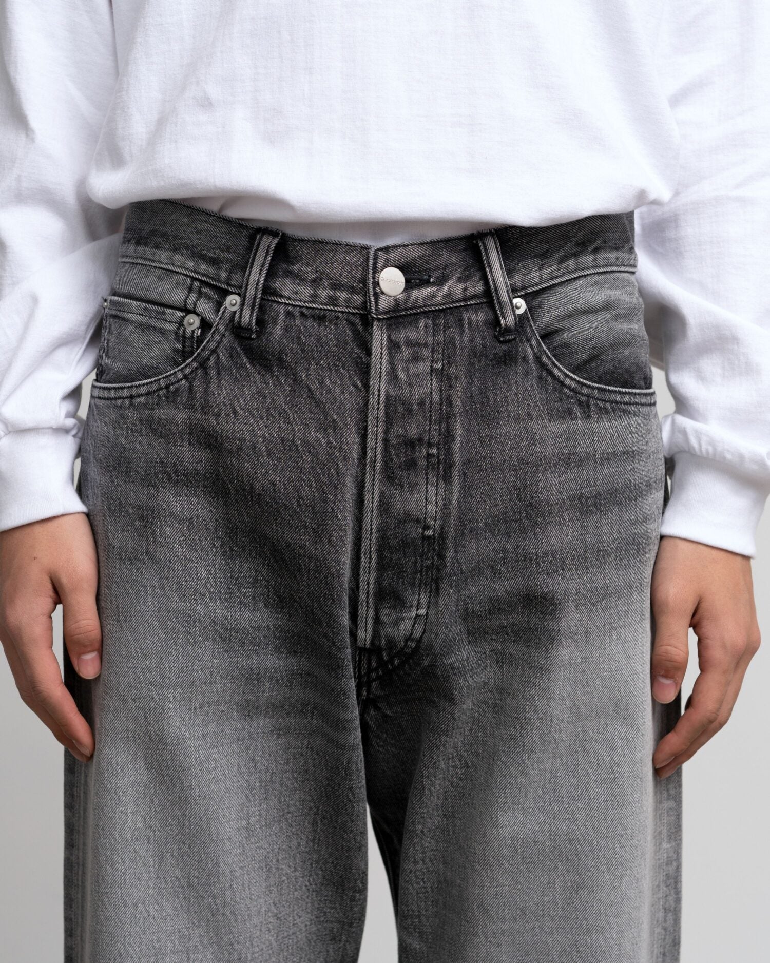 Selvage Denim Five Pocket Wide Straight Pants(LIGHT FADE)