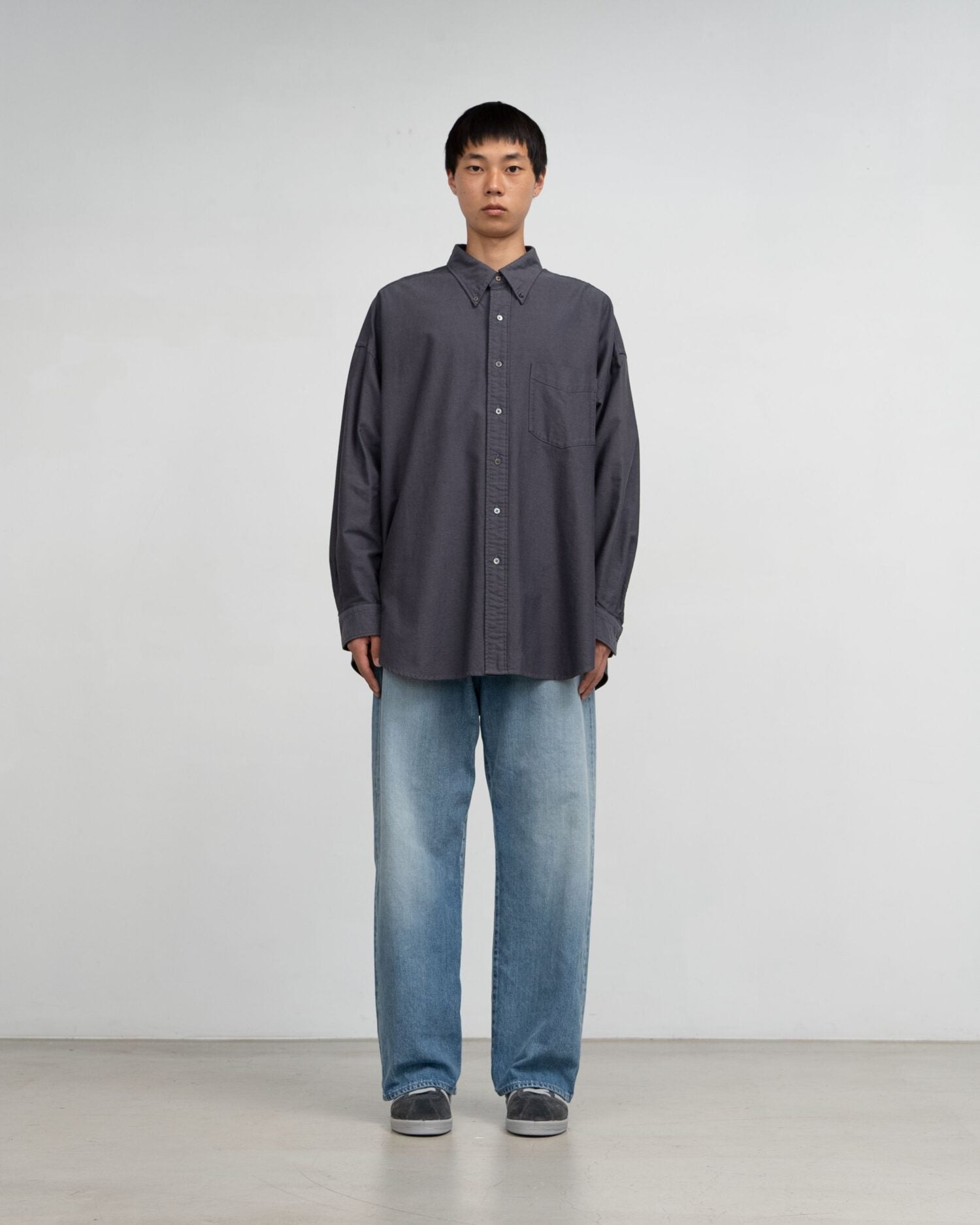 Selvage Denim Five Pocket Wide Straight Pants(LIGHT FADE)