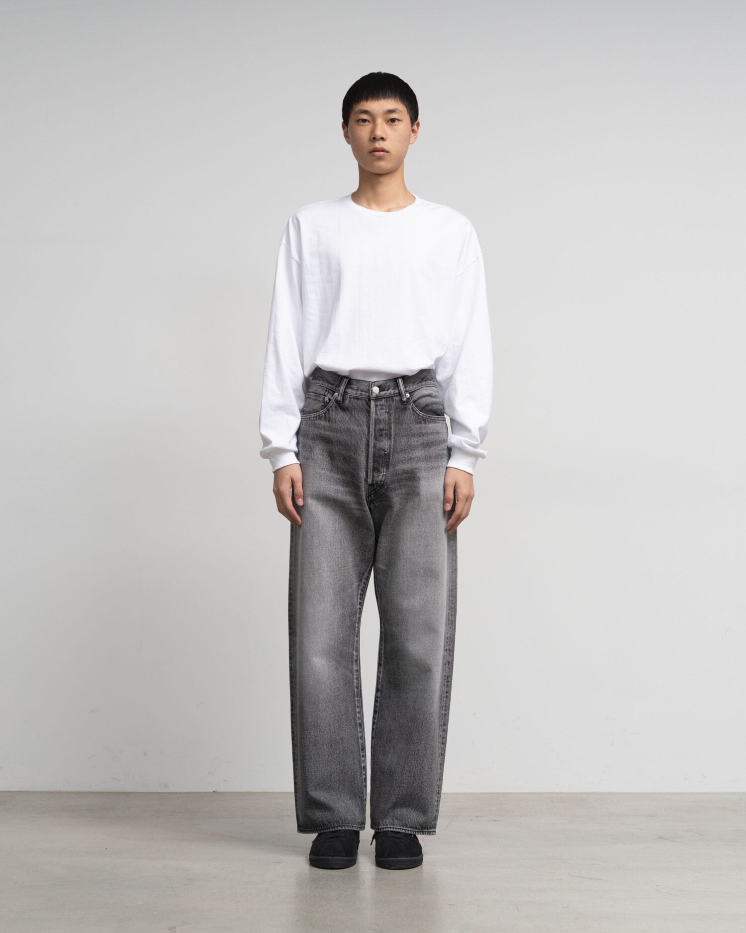 Selvage Denim Five Pocket Wide Straight Pants(LIGHT FADE)