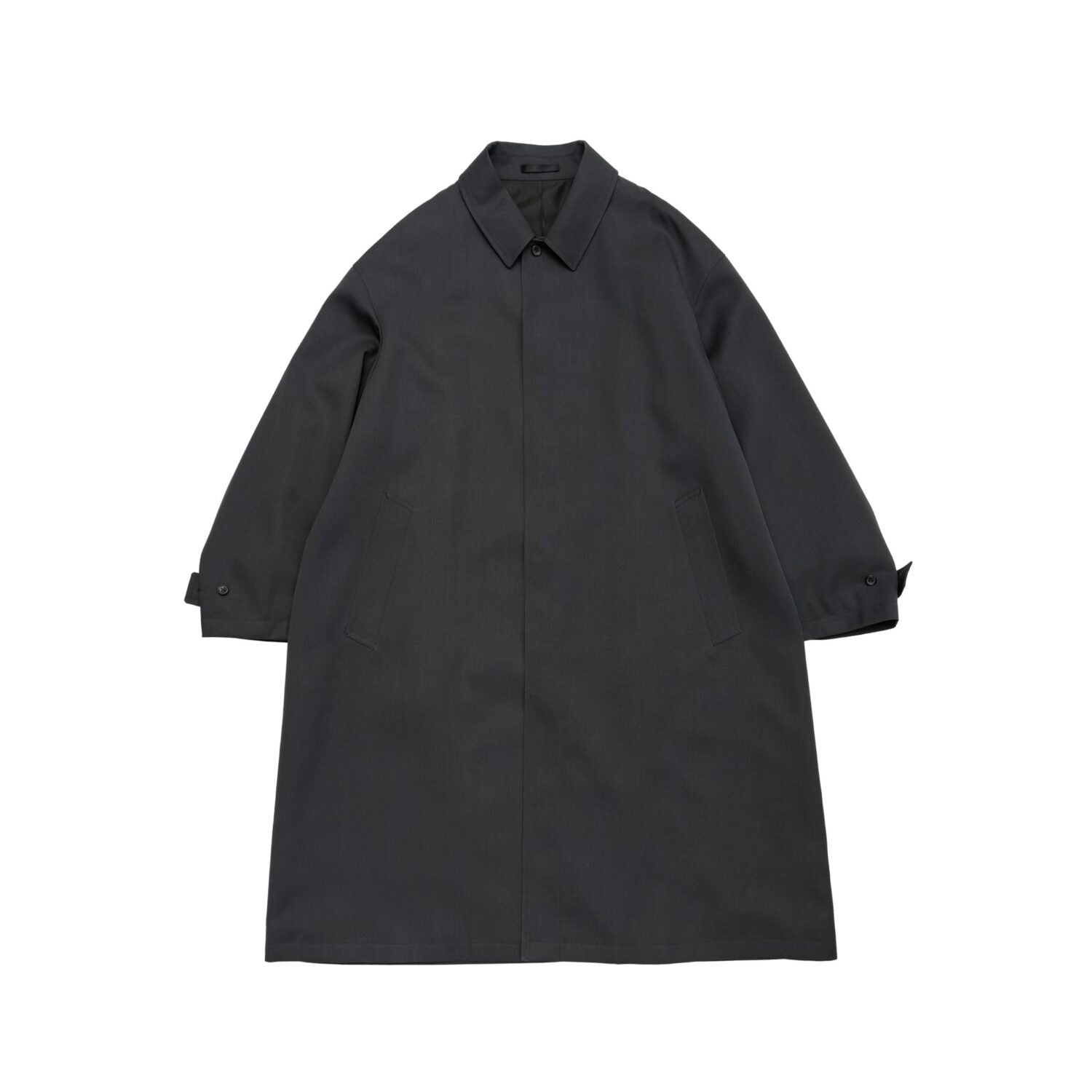 Scale Off Wool Balmacaan Coat