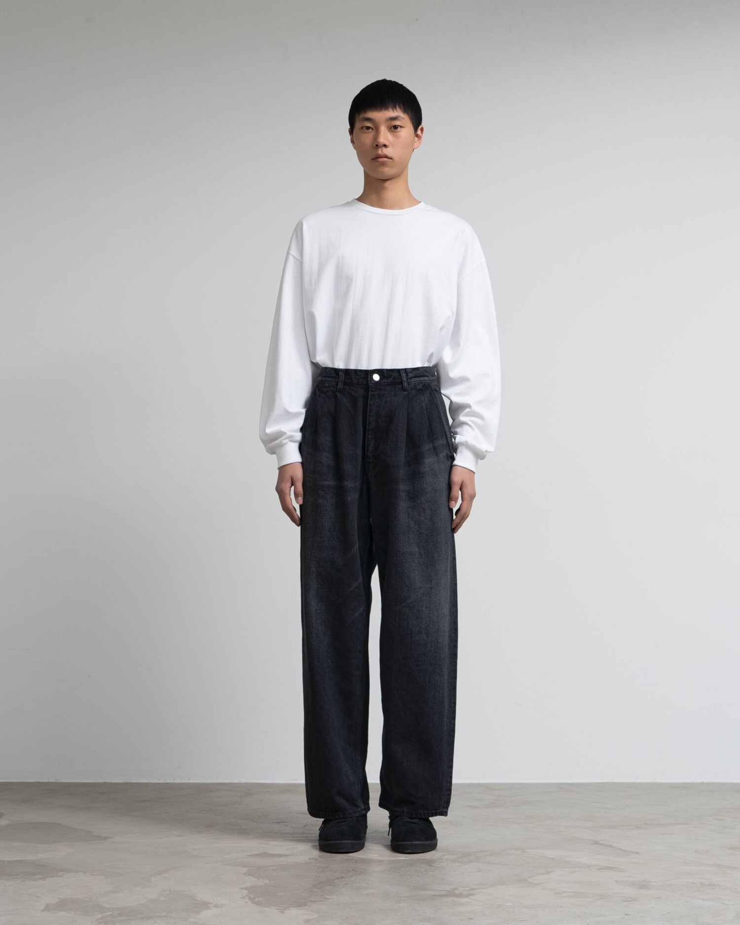 Selvage Denim Two Tuck Pants(DARK FADE)