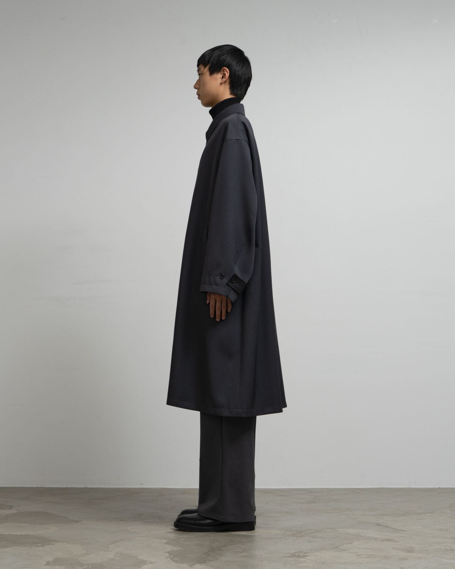 Scale Off Wool Balmacaan Coat