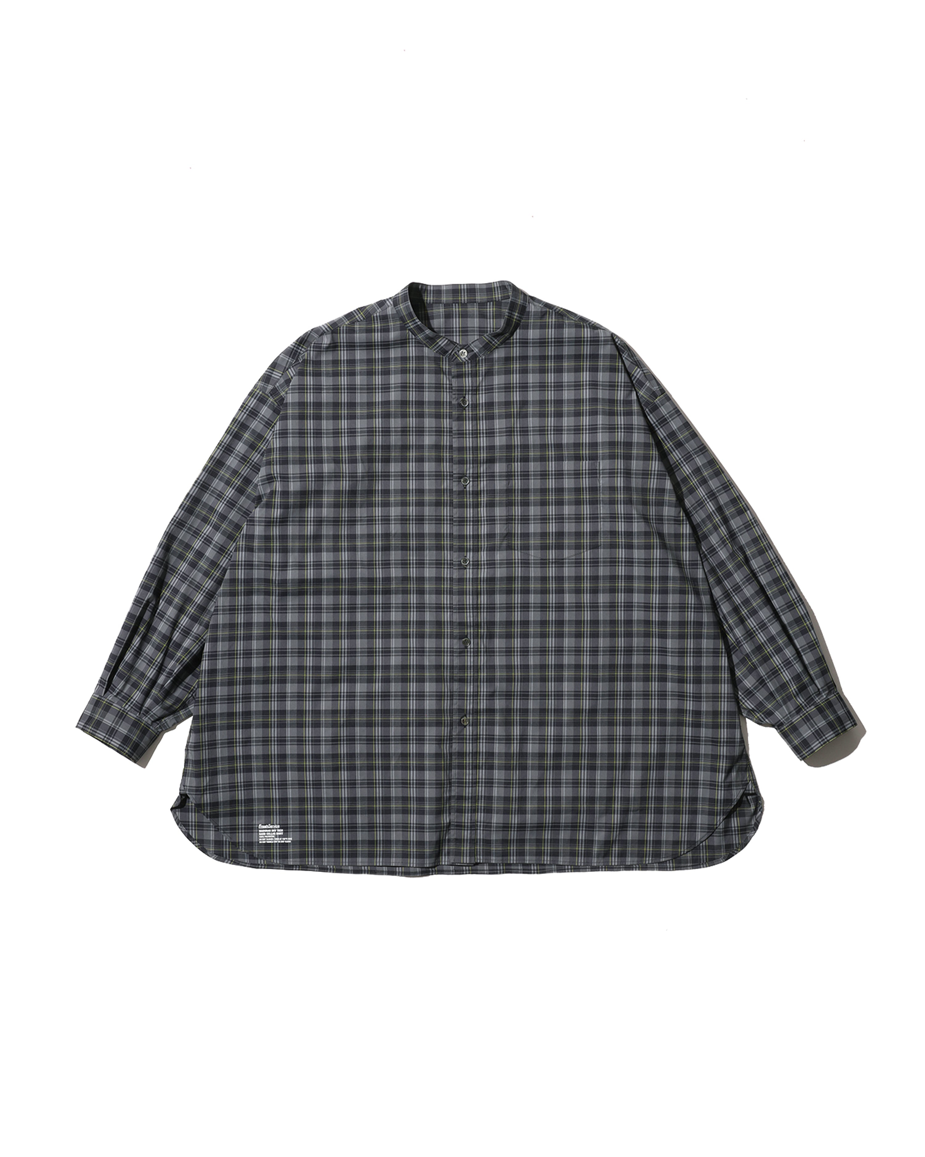 MADRAS DRY TECH BAND COLLAR SHIRT