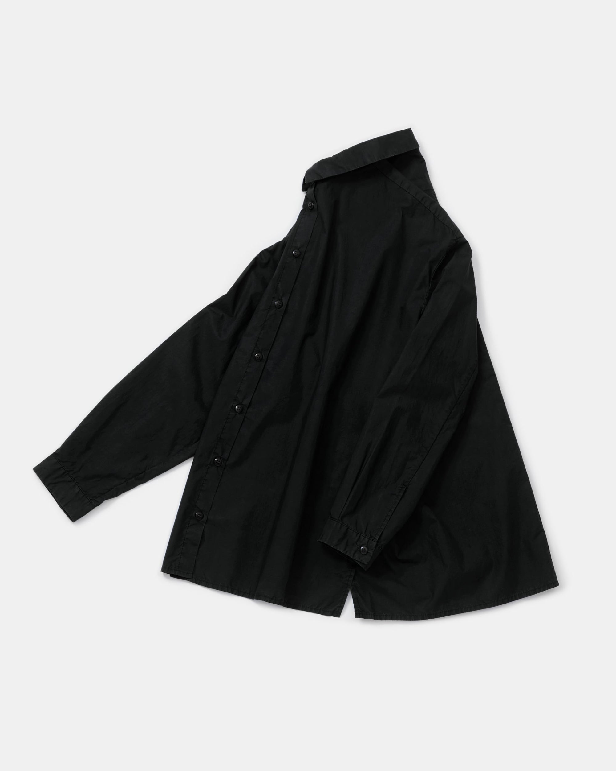 THE DRAUGHTSMAN SHIRT / POPLIN FLINT(BLACK)