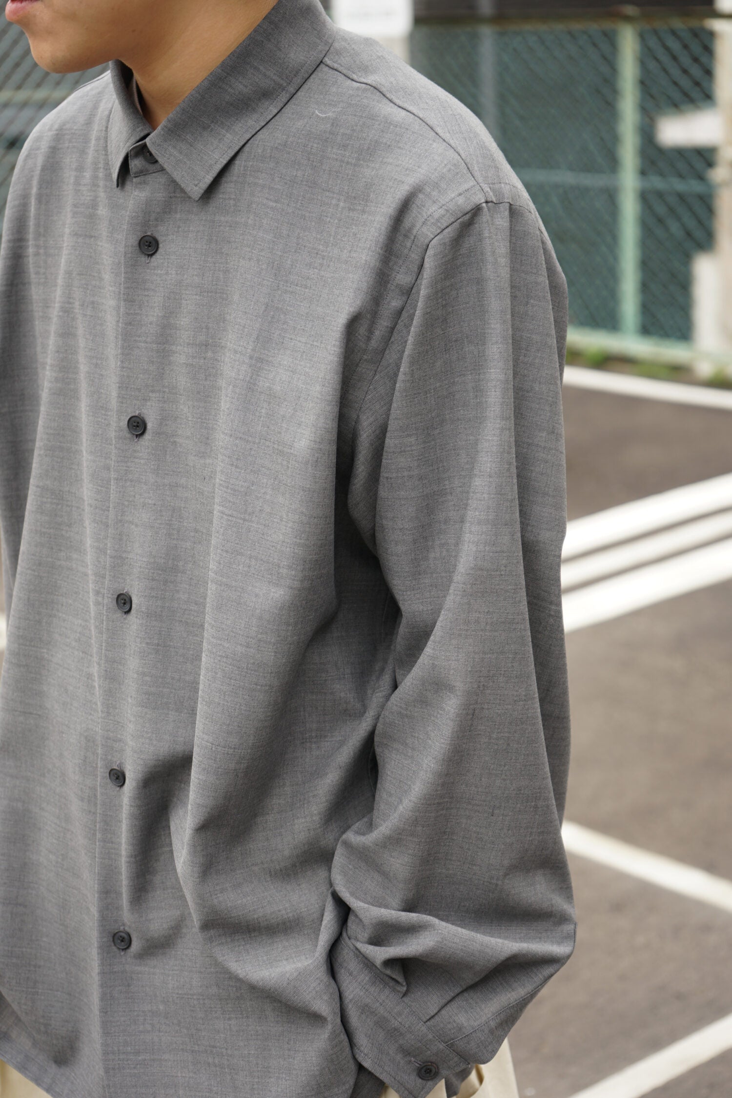 TWIST WOOL TROPICAL OVERSIZED SHIRT