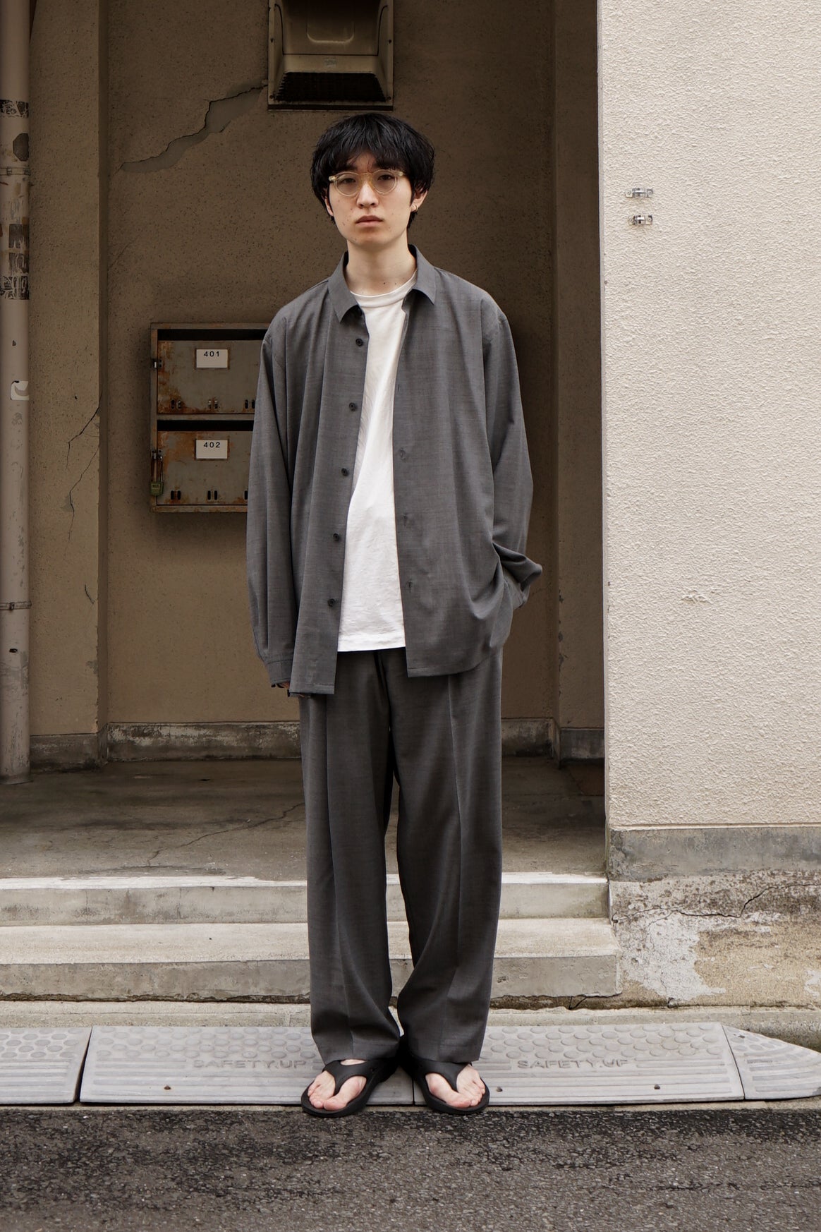TWIST WOOL TROPICAL OVERSIZED SHIRT