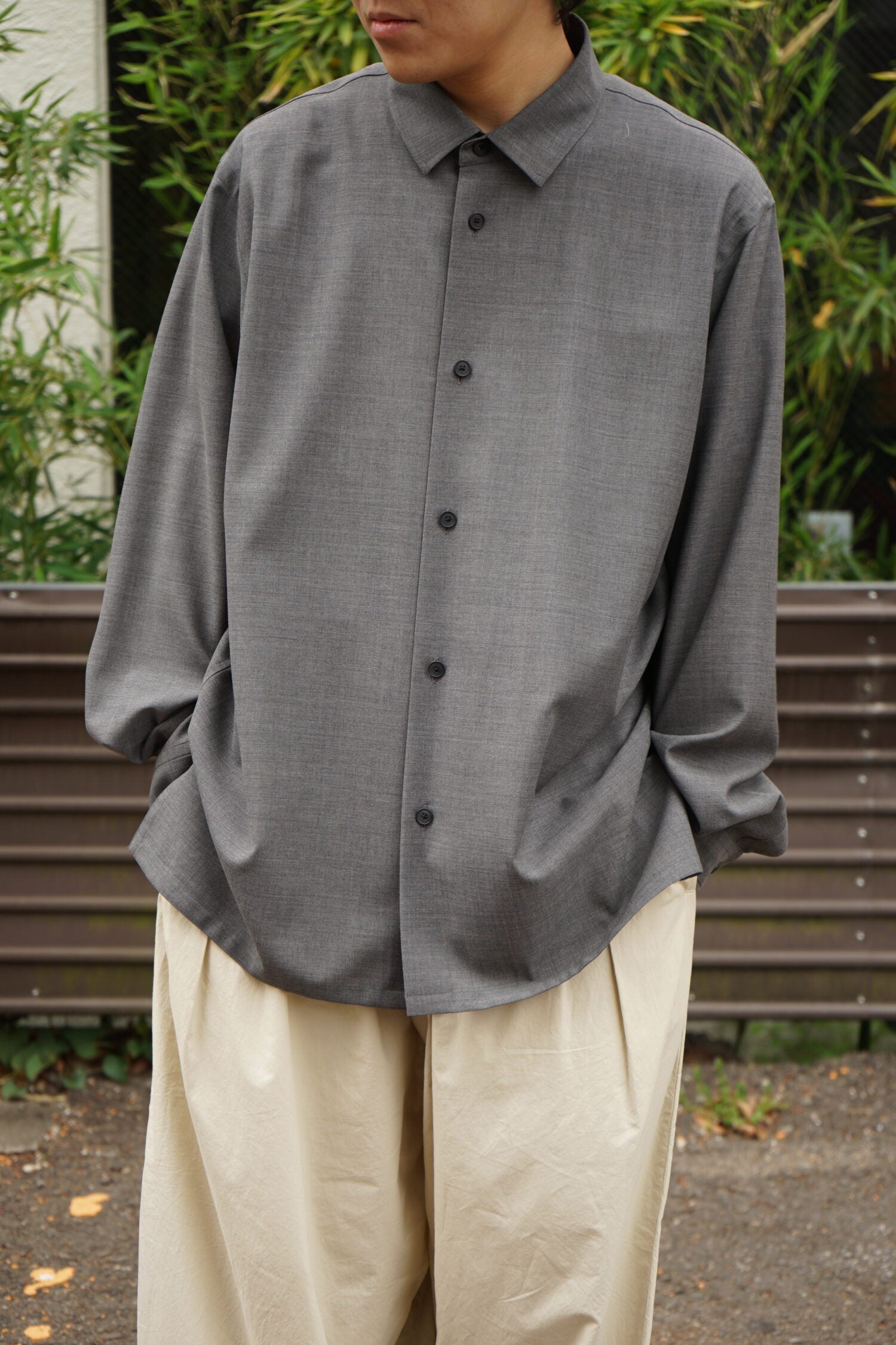 TWIST WOOL TROPICAL OVERSIZED SHIRT