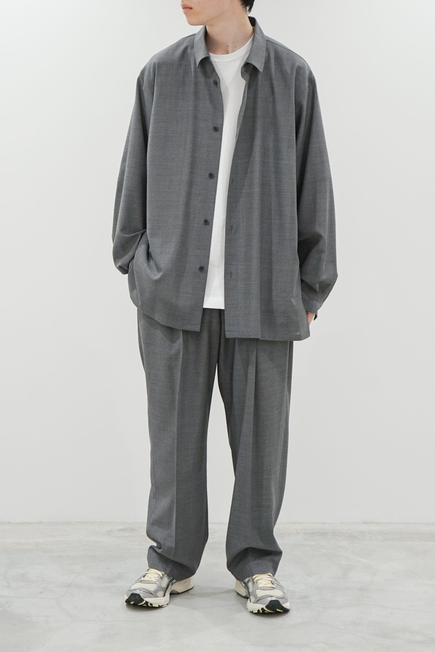 TWIST WOOL TROPICAL OVERSIZED SHIRT