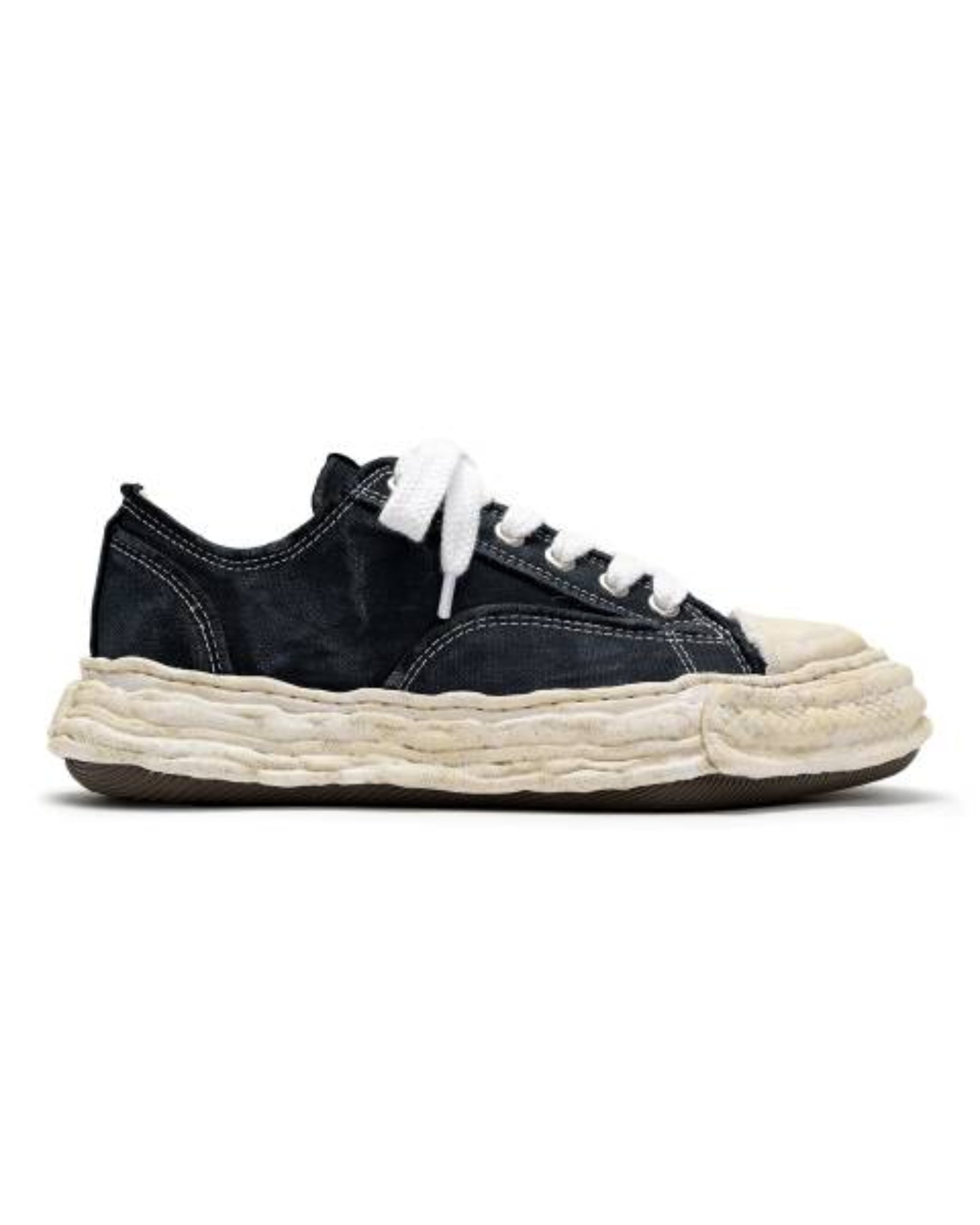"PETERSON23" OG Sole Vintage Effect Embroidered Canvas Low-top Sneaker