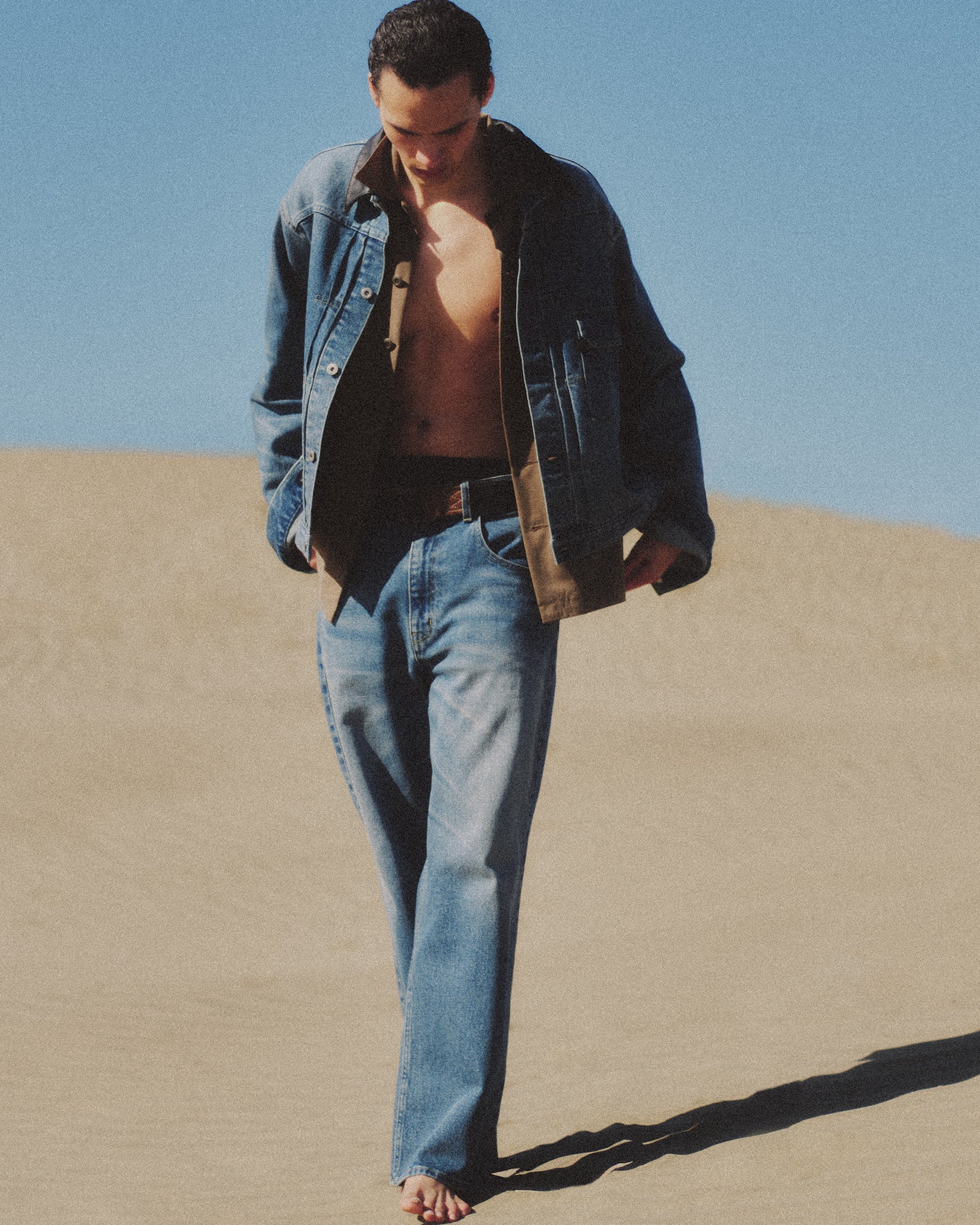 【8/8(土)発売】Leather Collar Denim Jacket