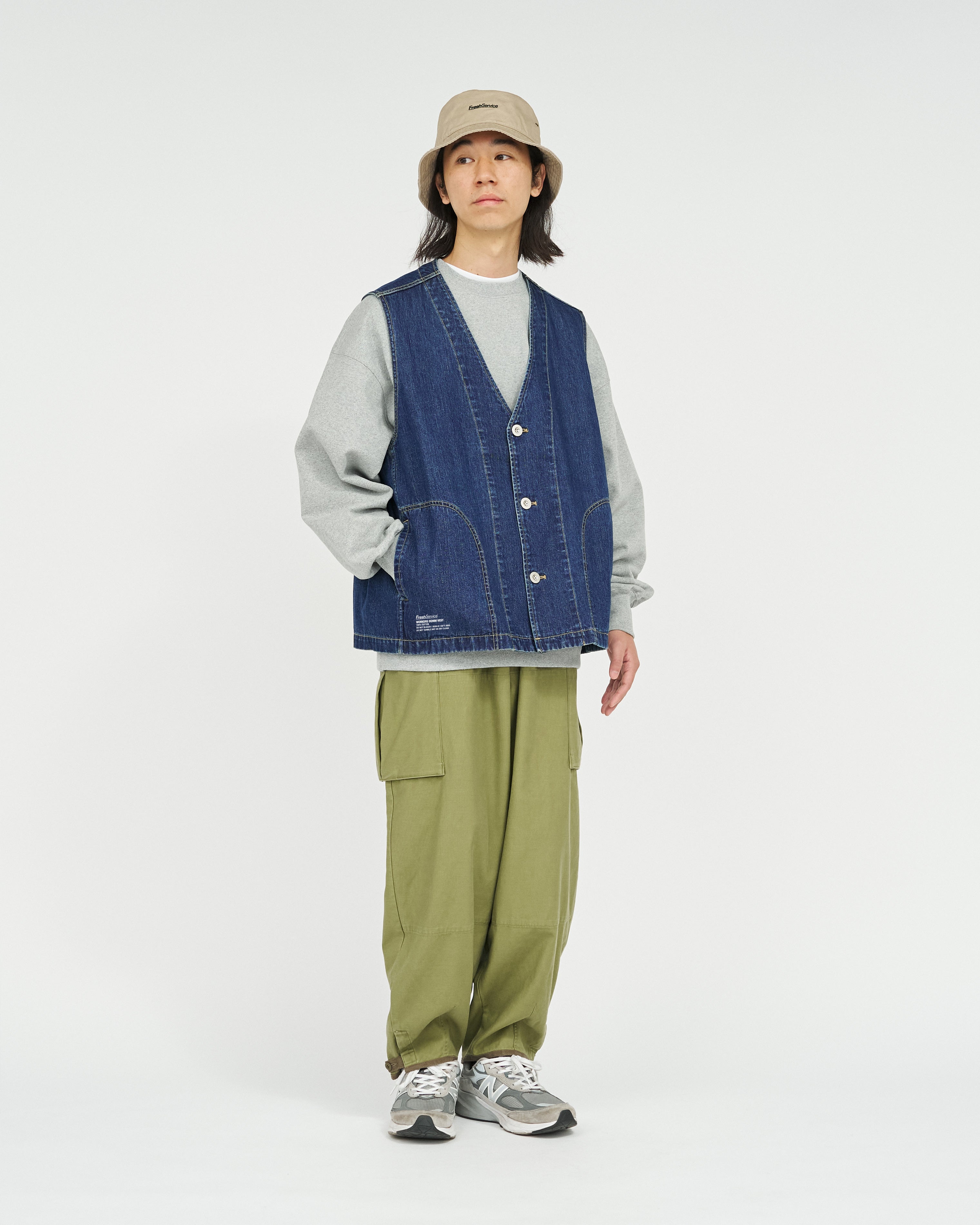 WORKERS DENIM VEST FADE INDIGO